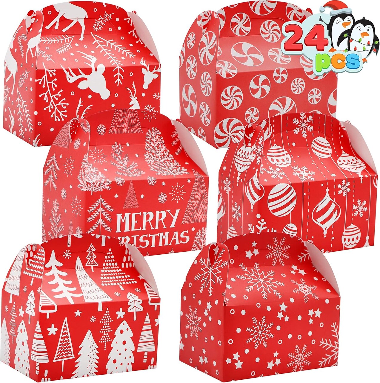 Wrap Boxes for Holiday Xmas Presents, Goodie Paper Boxes, Party Favor Supplies, Candy Treat Cardboard Cookie Wrapping Boxes